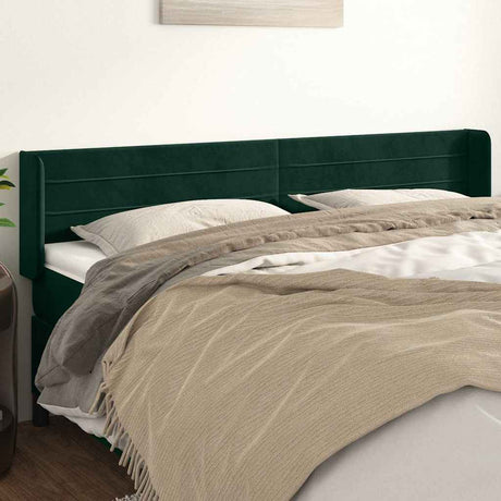 Vidaxl hoofdbord met randen 183x16x78 88 cm fluweel donkergroen