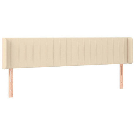 Vidaxl hoofdbord met randen 203x16x78 88 cm stof crèmekleurig