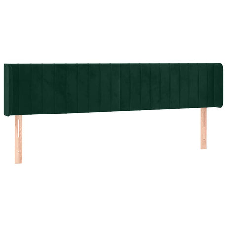 Vidaxl hoofdbord met randen 203x16x78 88 cm fluweel donkergroen