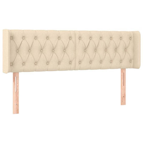Vidaxl hoofdbord met randen 147x16x78 88 cm stof crèmekleurig