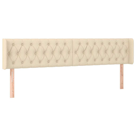 Vidaxl hoofdbord met randen 183x16x78 88 cm stof crèmekleurig