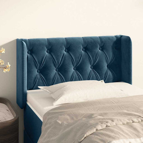 Vidaxl hoofdbord met randen 83x16x78 88 cm fluweel donkerblauw
