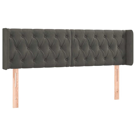 Vidaxl hoofdbord met randen 163x16x78 88 cm fluweel donkergrijs