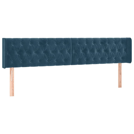 Vidaxl hoofdbord met randen 183x16x78 88 cm fluweel donkerblauw