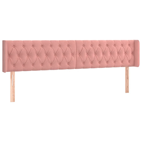 Vidaxl hoofdbord met randen 183x16x78 88 cm fluweel roze