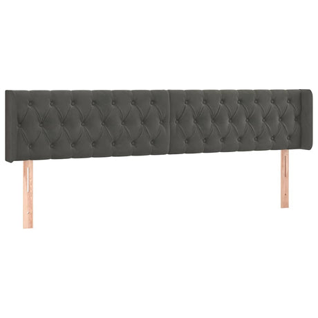 Vidaxl hoofdbord met randen 203x16x78 88 cm fluweel donkergrijs