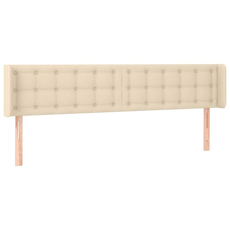 Vidaxl hoofdbord met randen 183x16x78 88 cm stof crèmekleurig