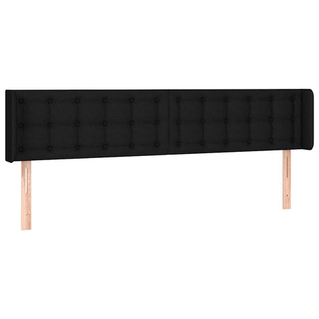 Vidaxl hoofdbord met randen 203x16x78 88 cm stof zwart