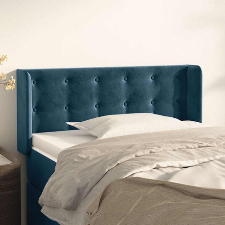 Vidaxl hoofdbord met randen 103x16x78 88 cm fluweel donkerblauw