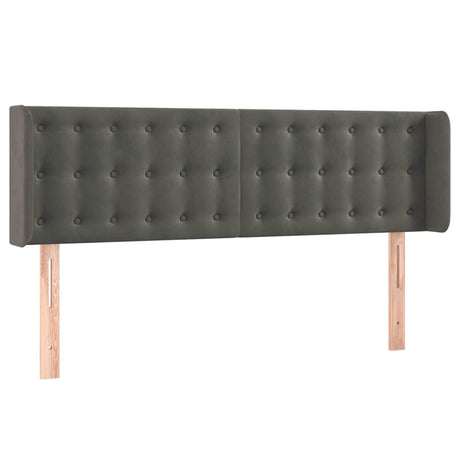 Vidaxl hoofdbord met randen 147x16x78 88 cm fluweel donkergrijs