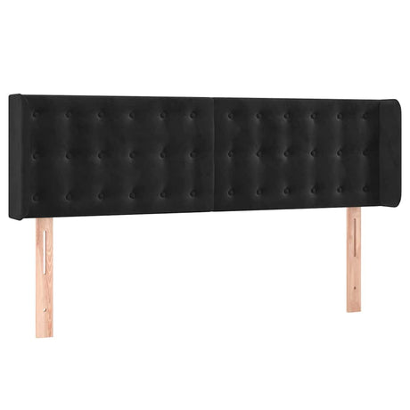 Vidaxl hoofdbord met randen 147x16x78 88 cm fluweel zwart