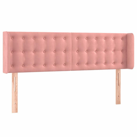 Vidaxl hoofdbord met randen 147x16x78 88 cm fluweel roze