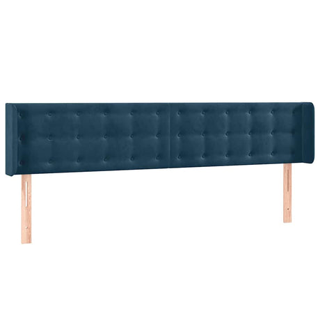 Vidaxl hoofdbord met randen 183x16x78 88 cm fluweel donkerblauw