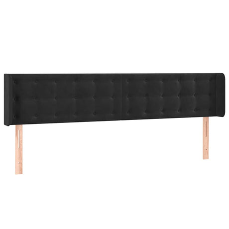 Vidaxl hoofdbord met randen 203x16x78 88 cm fluweel zwart