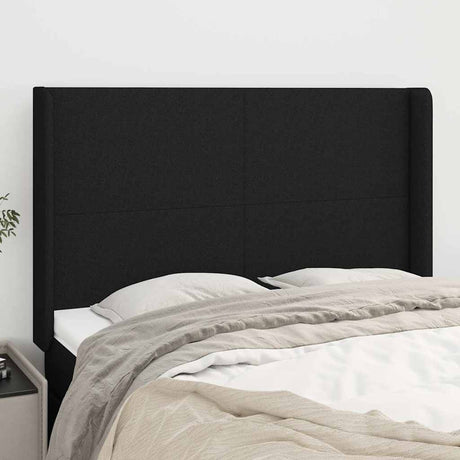 Vidaxl hoofdbord met randen 147x16x118 128 cm stof zwart
