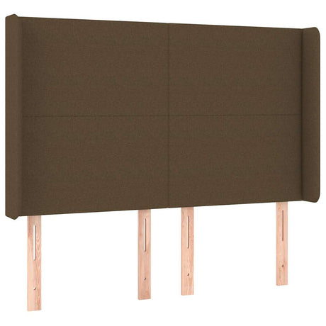 Vidaxl hoofdbord met randen 147x16x118 128 cm stof donkerbruin