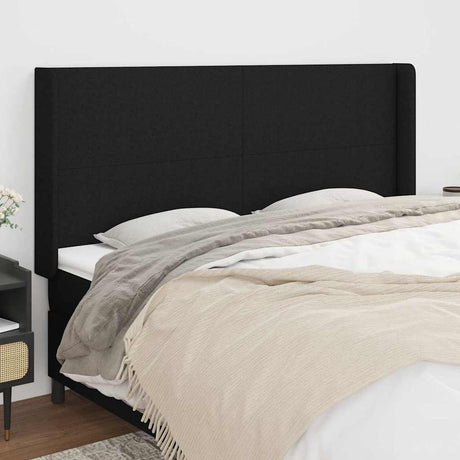 Vidaxl hoofdbord met randen 183x16x118 128 cm stof zwart