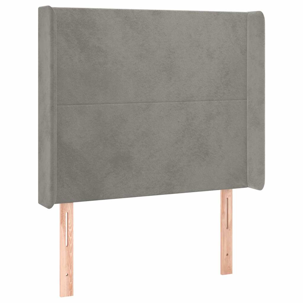 Vidaxl hoofdbord met randen 83x16x118 128 cm fluweel lichtgrijs