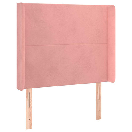 Vidaxl hoofdbord met randen 93x16x118 128 cm fluweel roze