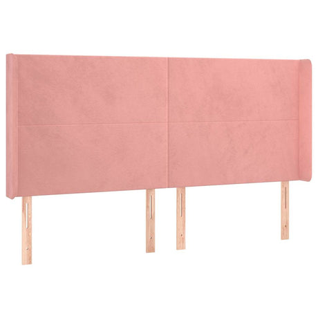 Vidaxl hoofdbord met randen 203x16x118 128 cm fluweel roze
