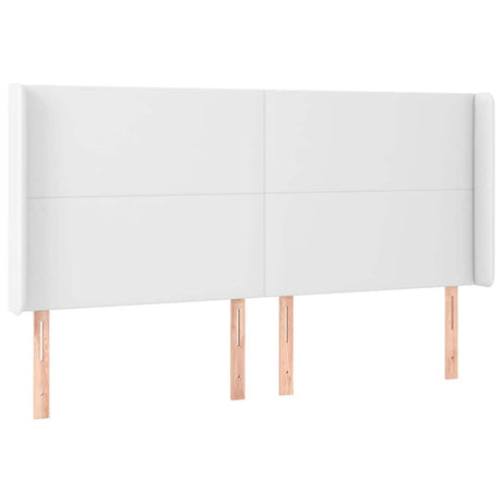 Vidaxl hoofdbord met randen 203x16x118 128 cm kunstleer wit