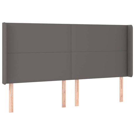 Vidaxl hoofdbord met randen 203x16x118 128 cm kunstleer grijs