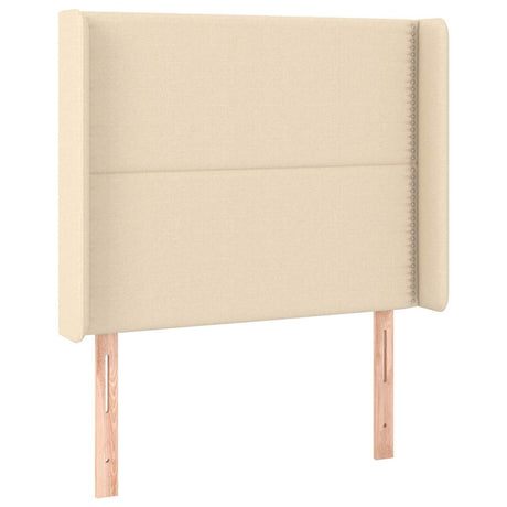 Vidaxl hoofdbord met randen 103x16x118 128 cm stof crèmekleurig