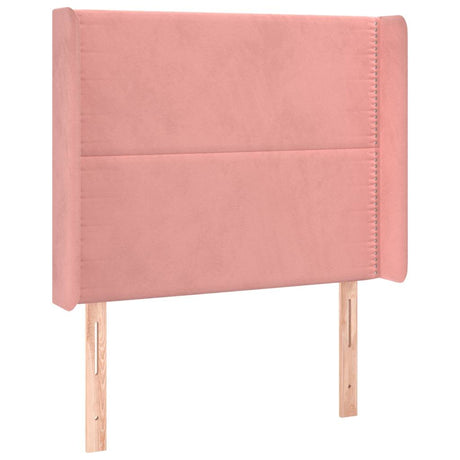 Vidaxl hoofdbord met randen 83x16x118 128 cm fluweel roze