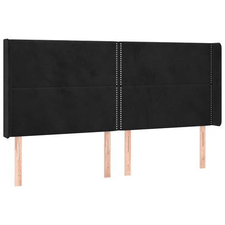 Vidaxl hoofdbord met randen 203x16x118 128 cm fluweel zwart