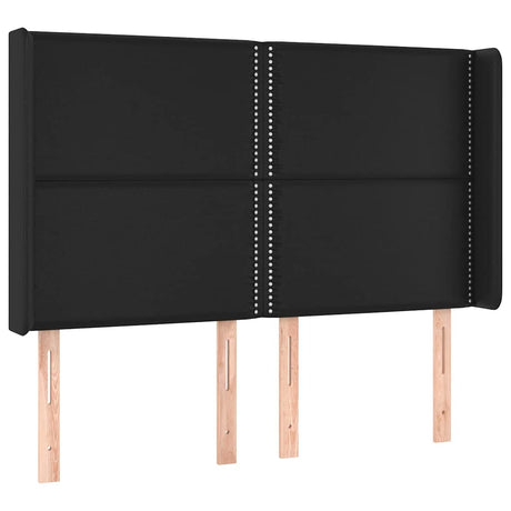 Vidaxl hoofdbord met randen 147x16x118 128 cm kunstleer zwart