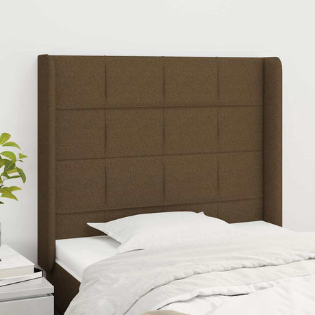 Vidaxl hoofdbord met randen 93x16x118 128 cm stof donkerbruin