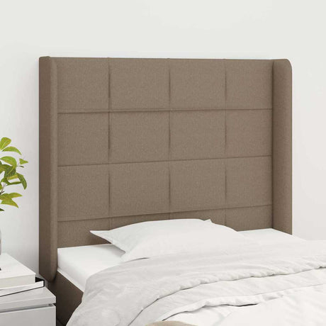 Vidaxl hoofdbord met randen 103x16x118 128 cm stof taupe