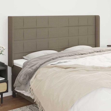 Vidaxl hoofdbord met randen 163x16x118 128 cm stof taupe
