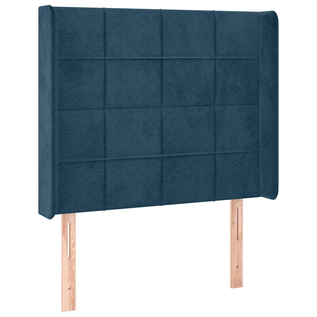 Vidaxl hoofdbord met randen 83x16x118 128 cm fluweel blauw