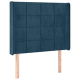 Vidaxl hoofdbord met randen 83x16x118 128 cm fluweel blauw
