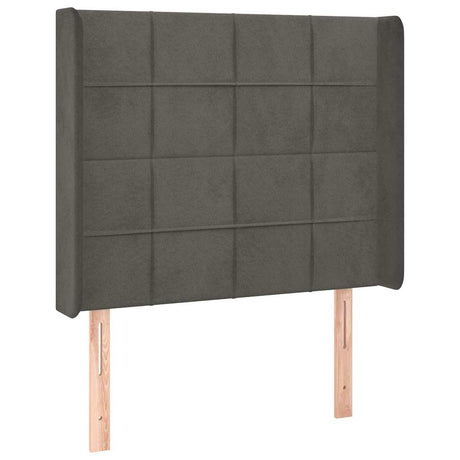 Vidaxl hoofdbord met randen 93x16x118 128 cm fluweel donkergrijs