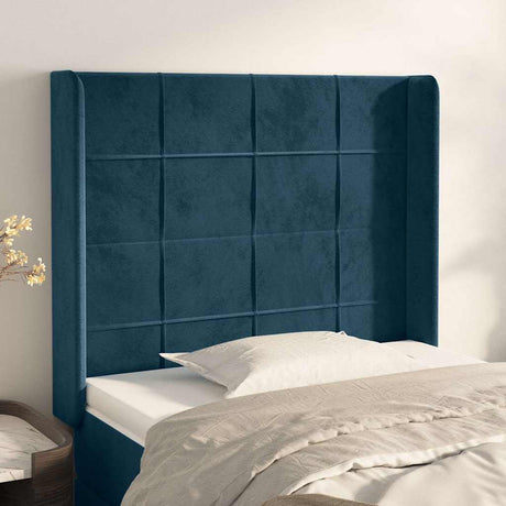 Vidaxl hoofdbord met randen 103x16x118 128 cm fluweel donkerblauw