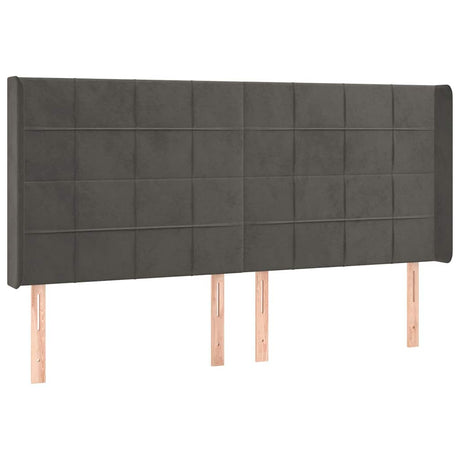 Vidaxl hoofdbord met randen 163x16x118 128 cm fluweel donkergrijs