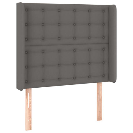 Vidaxl hoofdbord met randen 103x16x118 128 cm kunstleer grijs