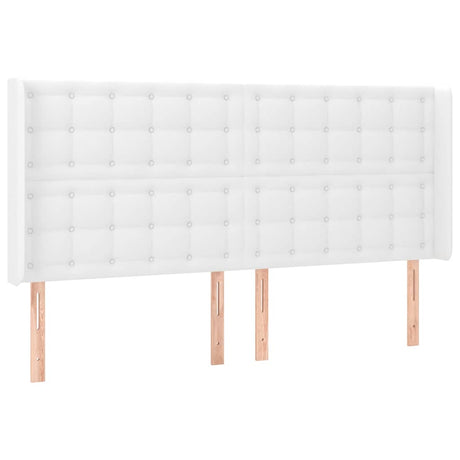 Vidaxl hoofdbord met randen 203x16x118 128 cm kunstleer wit