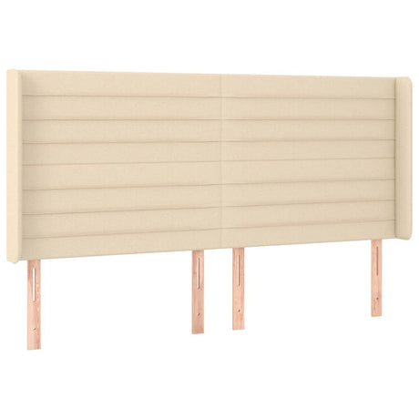 Vidaxl hoofdbord met randen 163x16x118 128 cm stof crèmekleurig