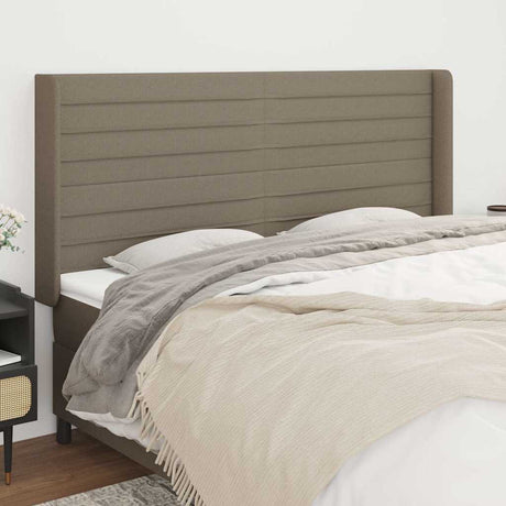 Vidaxl hoofdbord met randen 183x16x118 128 cm stof taupe