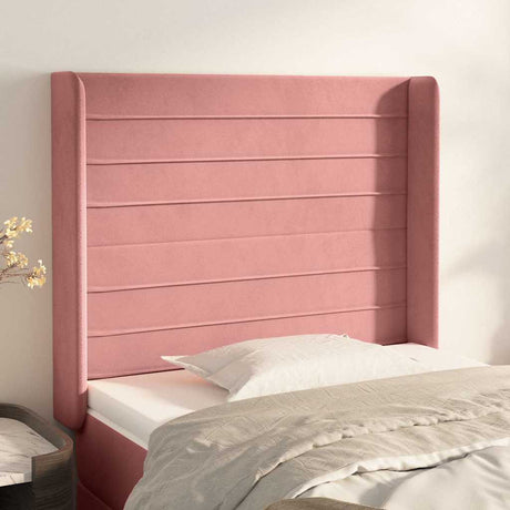 Vidaxl hoofdbord met randen 93x16x118 128 cm fluweel roze