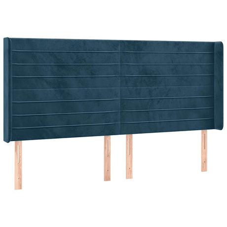 Vidaxl hoofdbord met randen 163x16x118 128 cm fluweel donkerblauw