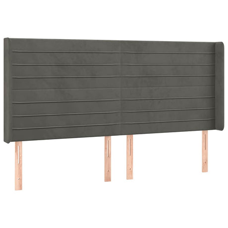 Vidaxl hoofdbord met randen 203x16x118 128 cm fluweel donkergrijs