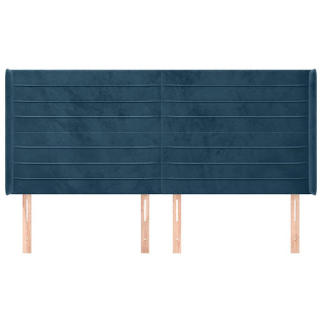 Vidaxl hoofdbord met randen 203x16x118 128 cm fluweel donkerblauw
