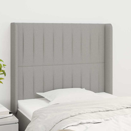 Vidaxl hoofdbord met randen 93x16x118 128 cm stof lichtgrijs