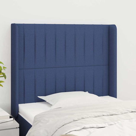 Vidaxl hoofdbord met randen 93x16x118 128 cm stof blauw