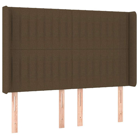 Vidaxl hoofdbord met randen 147x16x118 128 cm stof donkerbruin