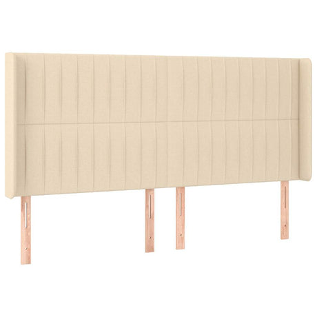 Vidaxl hoofdbord met randen 163x16x118 128 cm stof crèmekleurig